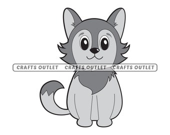 Download Baby Wolf Svg Etsy