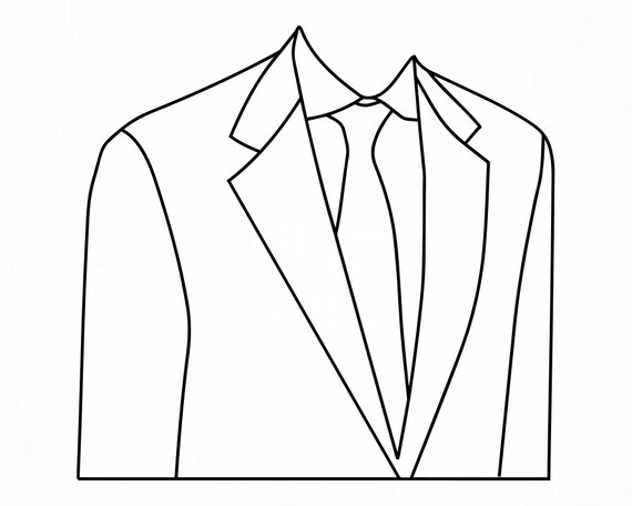 Suit and Tie Outline Svg Suit Svg Suit Cut Files Suit | Etsy