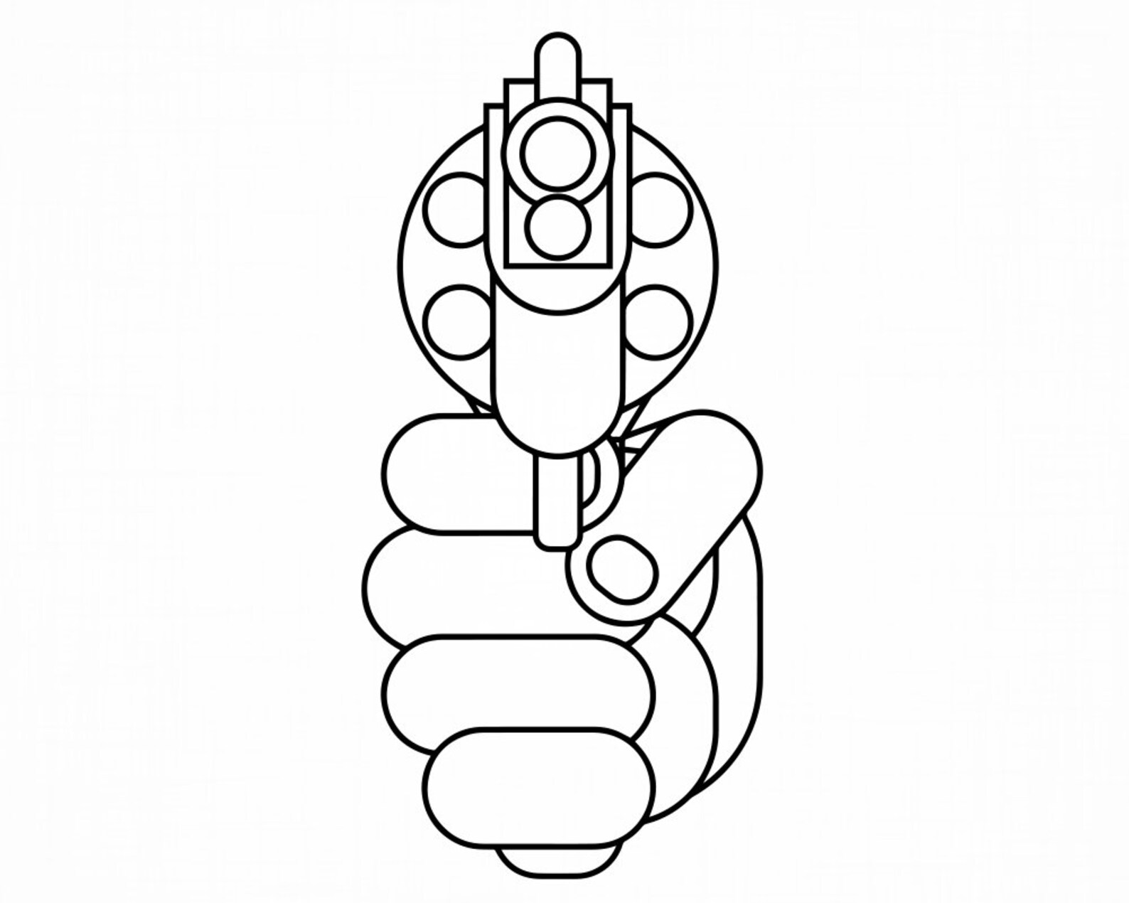 Gun in Hand Pointing Outline Pistol Revolver Weapon SVG Cut | Etsy
