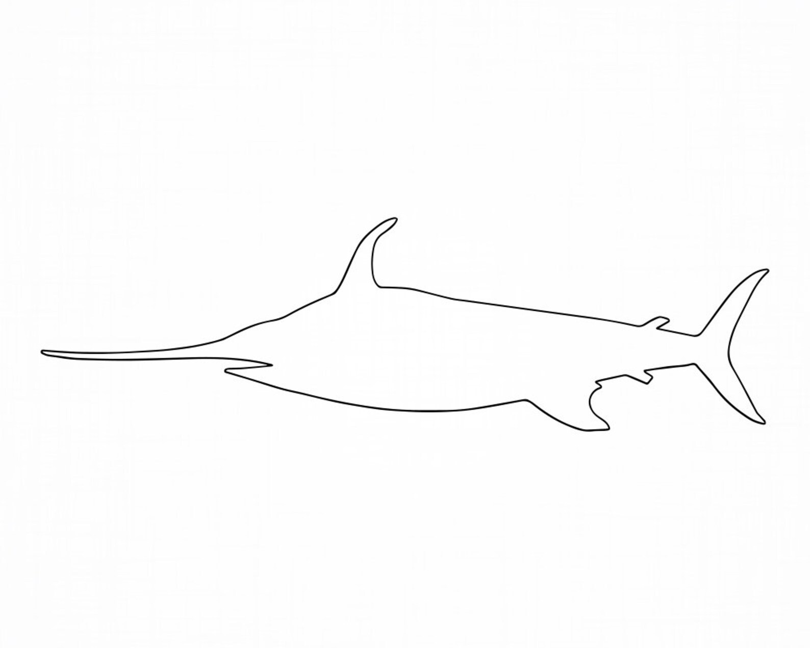 Swordfish Outline 2 Svg Swordfish Svg Fishing Svg Fish Etsy