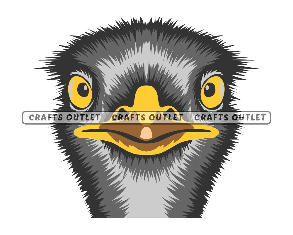 Emu SVG PNG and JPG Face Head Animal Mascot Creature Logo Cut Etsy