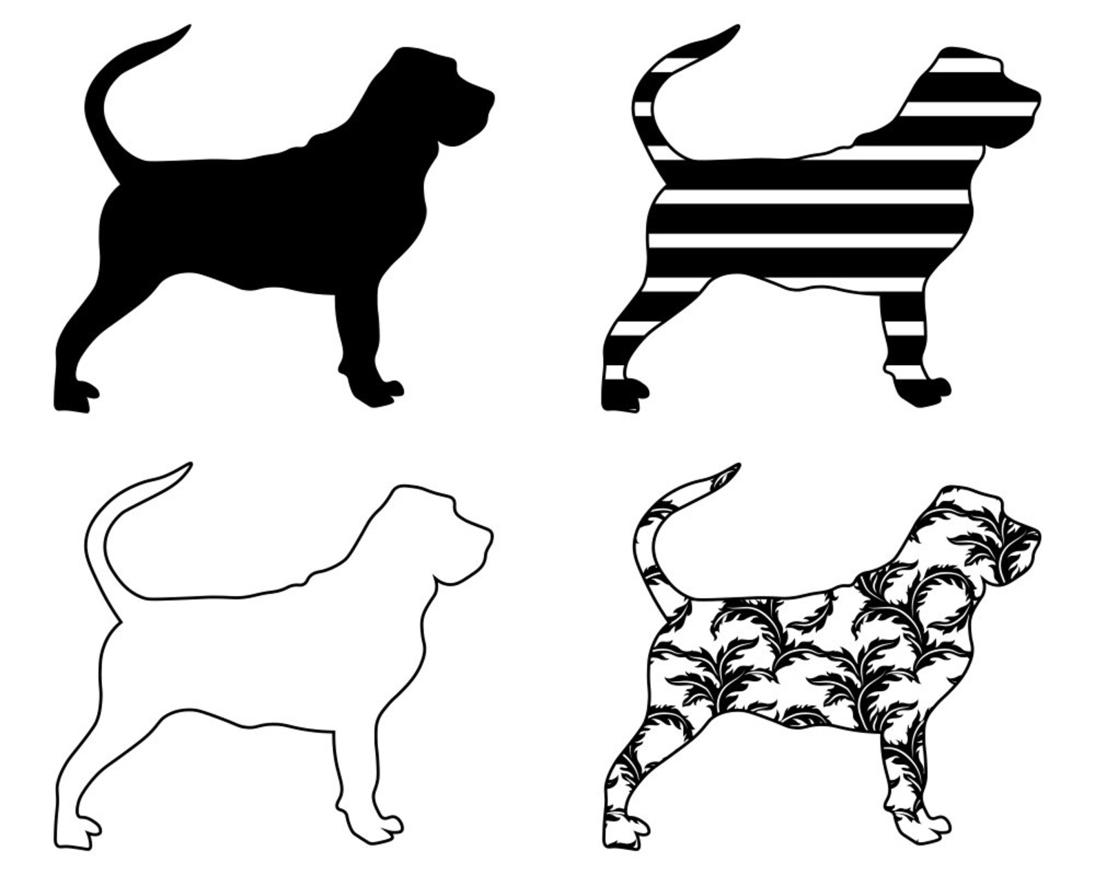 Bloodhound SVG Bundle PNG Dog Design Pet Canine Logo Mascot | Etsy