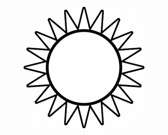 Sun Design Outline Svg Sun Svg Sunny Svg Summer Svg Sun | Etsy