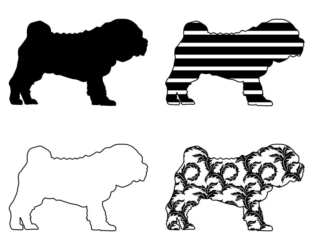 Shar Pei 2 SVG Bundle PNG Dog Design Pet Canine Logo Mascot | Etsy