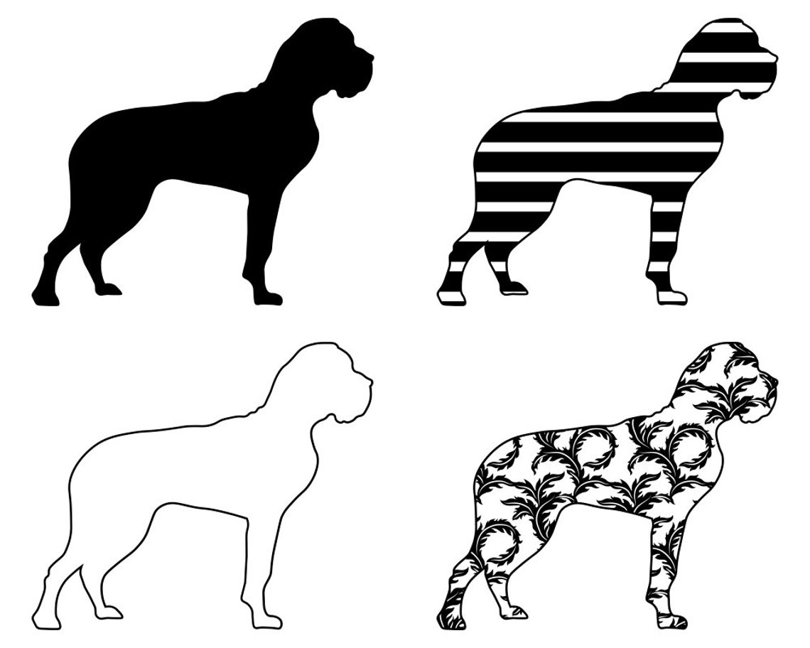 Mastiff SVG Bundle PNG Dog Design Pet Canine Logo Mascot | Etsy