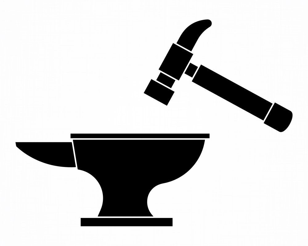 Hammer and Anvil 2 Svg Blacksmith Svg Anvil Svg Hammer Etsy