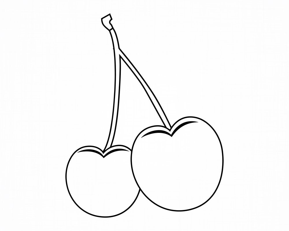 Cherry Outline Svg Cherry Svg Fruit Svg Cherry Cut Files Etsy
