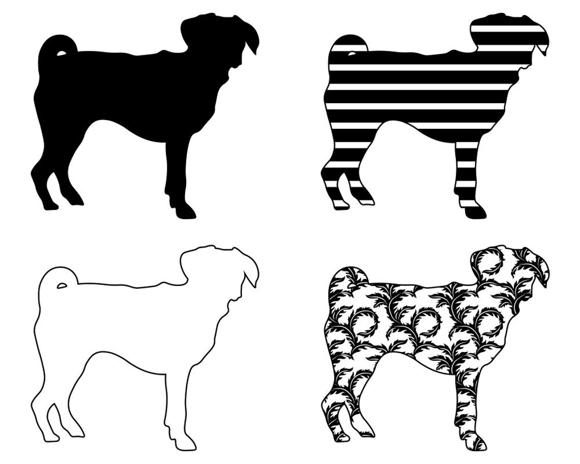 Puggle SVG Bundle PNG Dog Design Pet Canine Logo Mascot | Etsy