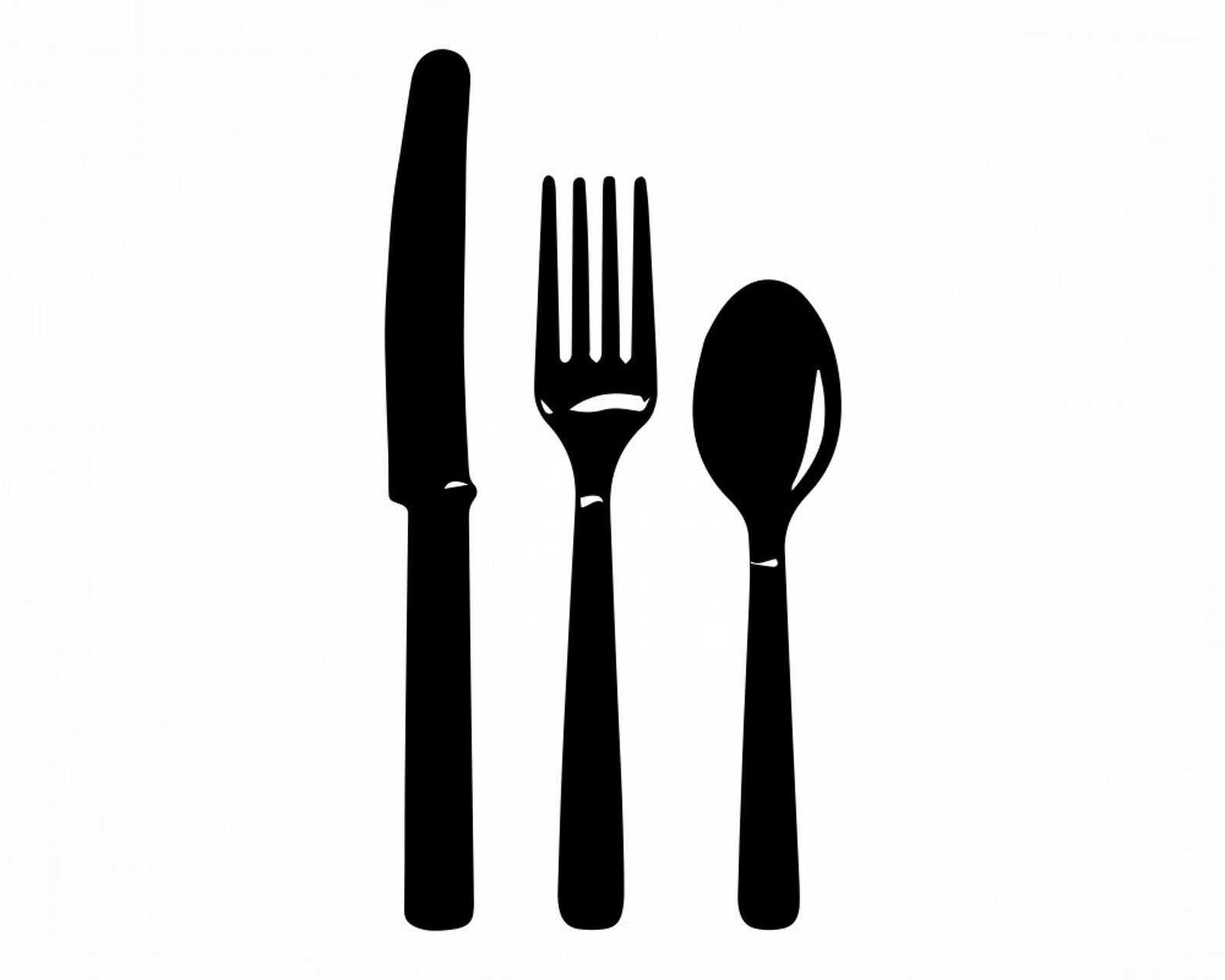 Knife Fork and Spoon 2 Svg Knife Svg Fork Svg Spoon Svg Etsy