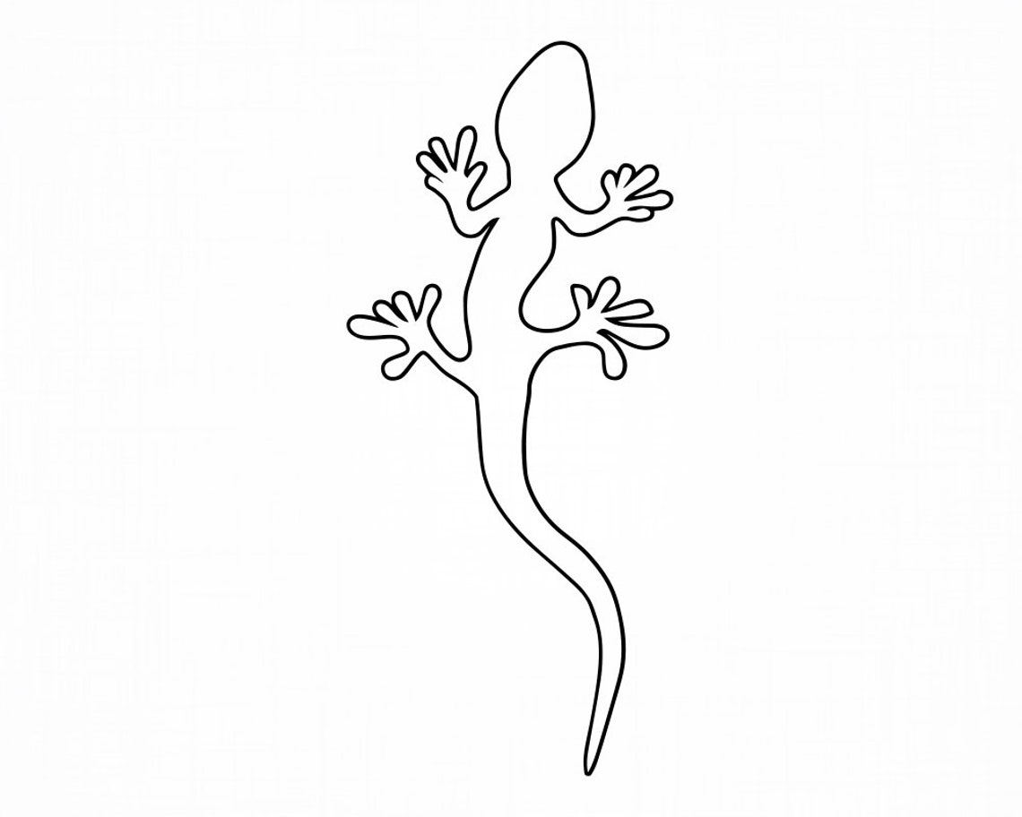 Lizard Outline 3 Svg Lizard Svg Reptile Svg Lizard Cut Etsy