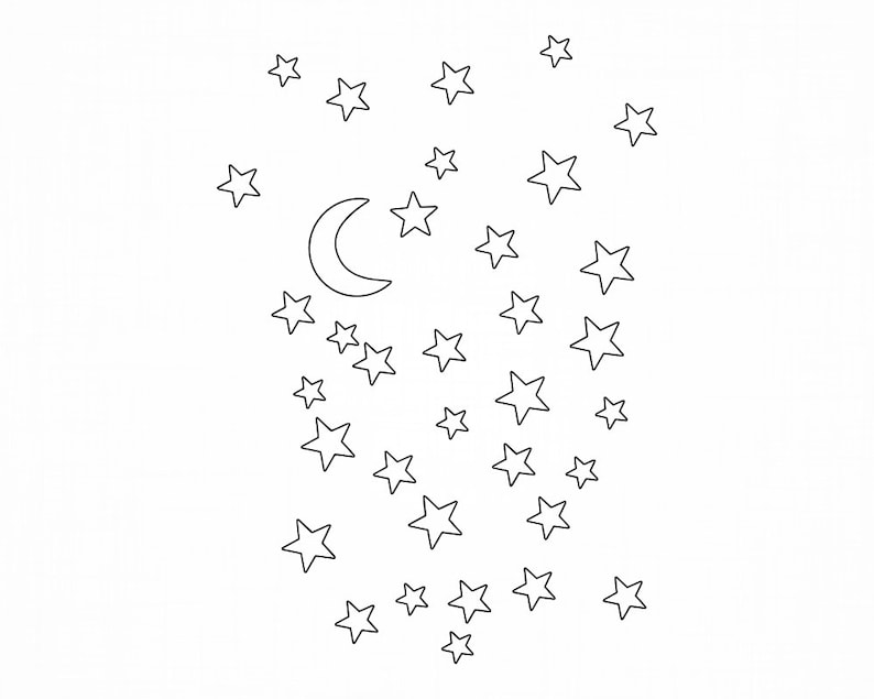 Sterne Umriss Svg Sterne Svg Nacht Svg Sterne geschnitten | Etsy