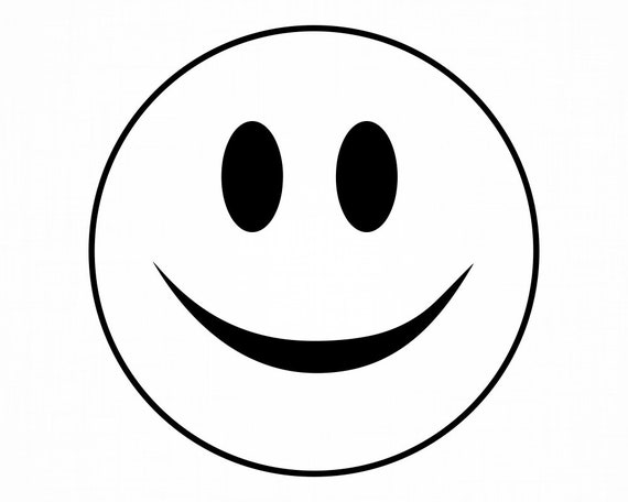 Smiley Face Outline Svg Smiley Face Svg Smiley Face Cut | Etsy