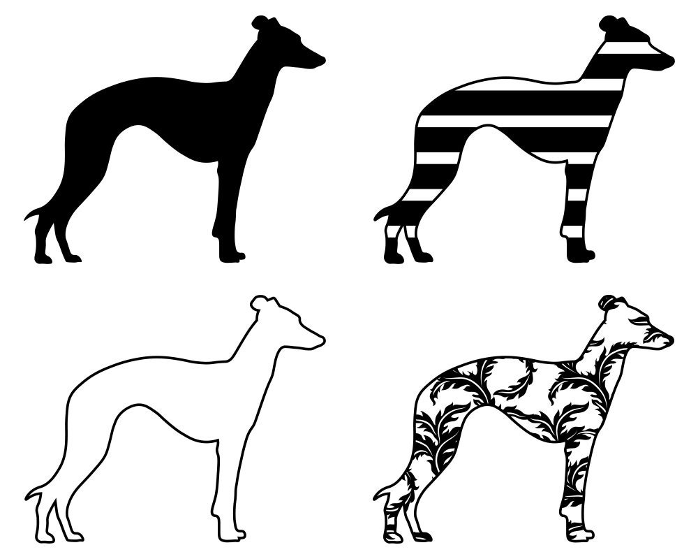 Whippet SVG Bundle PNG Dog Design Pet Canine Logo Mascot | Etsy