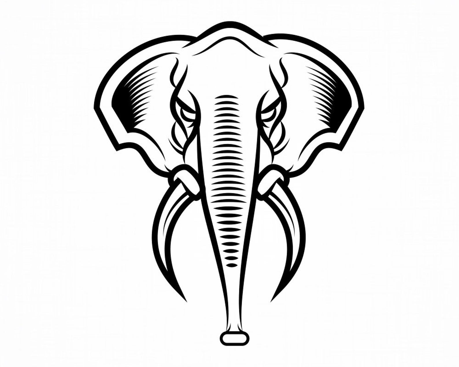 Elephant Mascot Head 6 Svg Elephant Svg Safari Creatures | Etsy