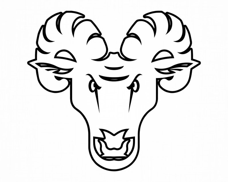 Download Ram Head Masccot Outline Svg Cut Files Png Clipart Vector Logo Design Cricut Eps Dxf Clip Art Art Collectibles