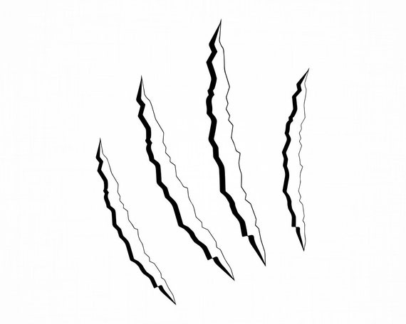 Claw Scratches Outline Svg Claws Svg Scratches Svg Claw | Etsy