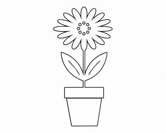 Free Free 232 Outline Flower Pot Svg SVG PNG EPS DXF File