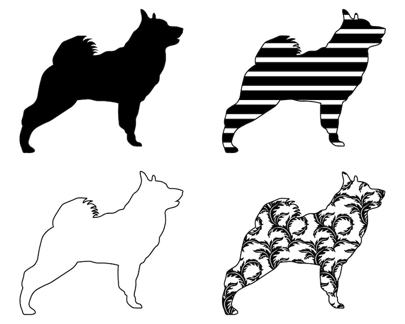 Norwegian Elkhound SVG Bundle PNG Dog Design Pet Canine Logo Mascot Clipart Vector Cut Files Cricut Eps Dxf