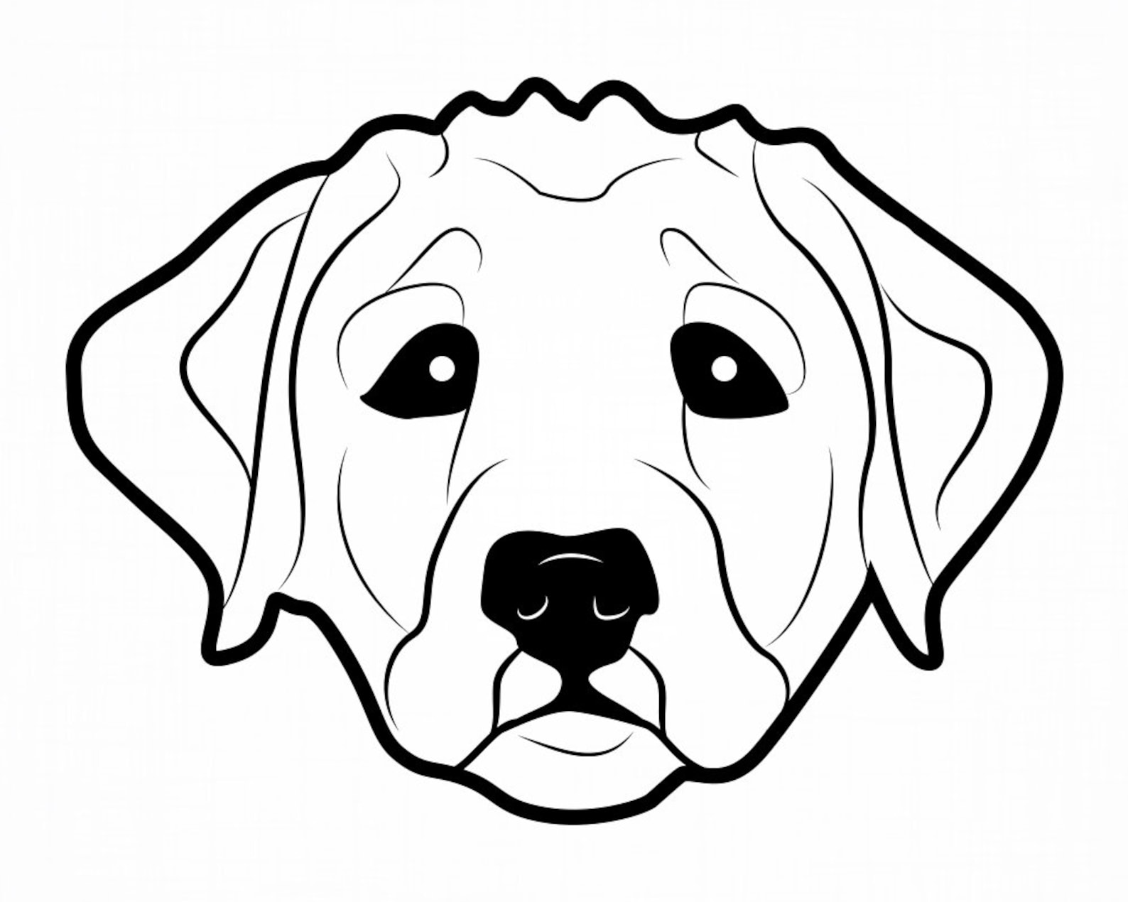 Dog Face Outline Svg Dog Svg Dog Cut Files Dog Clipart Dog Etsy