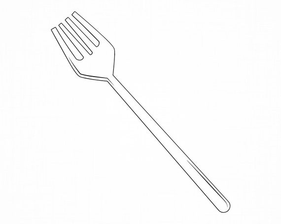 Fork Outline Svg Dining Svg Fork Outline Cut Files Fork | Etsy