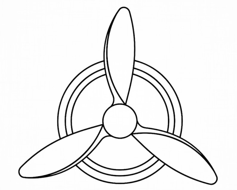 Airplane Propeller Outline Aircraft Travel Flying Pilot SVG Etsy