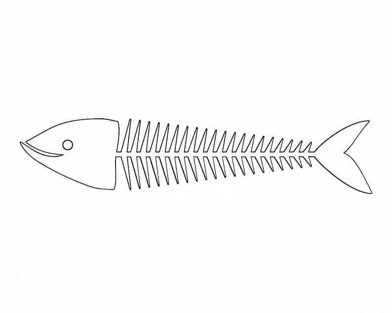 Download Fish Skeleton Outline Svg Fishing Svg Fish Svg Fish Cut | Etsy