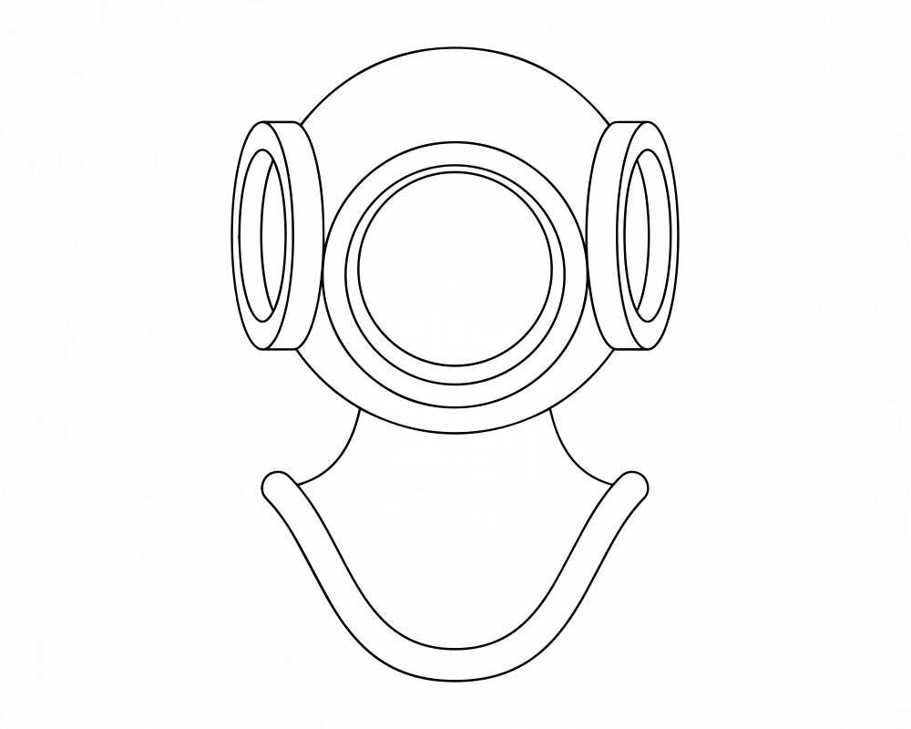 Diving Helmet 2 Svg Diving Helmet Svg Underwater Svg Etsy