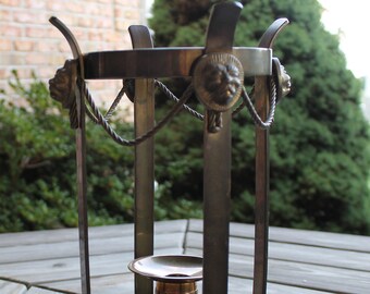 Brass Vintage, Candle Holder Base, Lion Deft and Ropes, Rustic, Mid Century, Candle Lighting, Gift for Him, Gift for Her, Home Decor