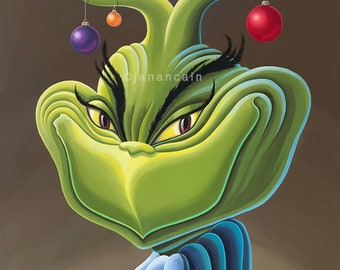 The Grinch- Giclee Art Print on archival paper of my original acrylic painting