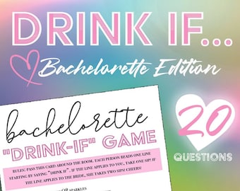 Bachelorette "Drink If" Game - Instant Digital Download!