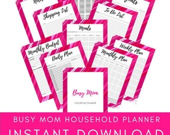 Busy Mom Household Planner - Instant Download