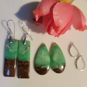 Green Chrysoprase dangle drop earrings