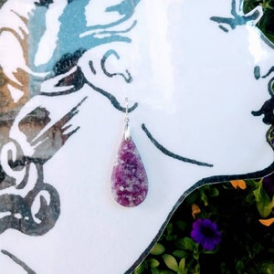 Lepidolite purple teardrop earrings