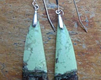 Natural Lemon Chrysoprase dangle drop earrings