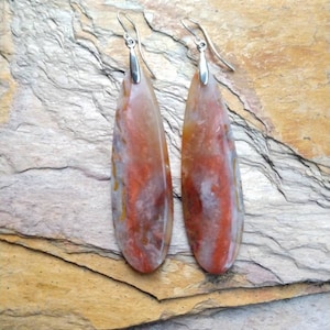Long teardrop dangle Agate earrings