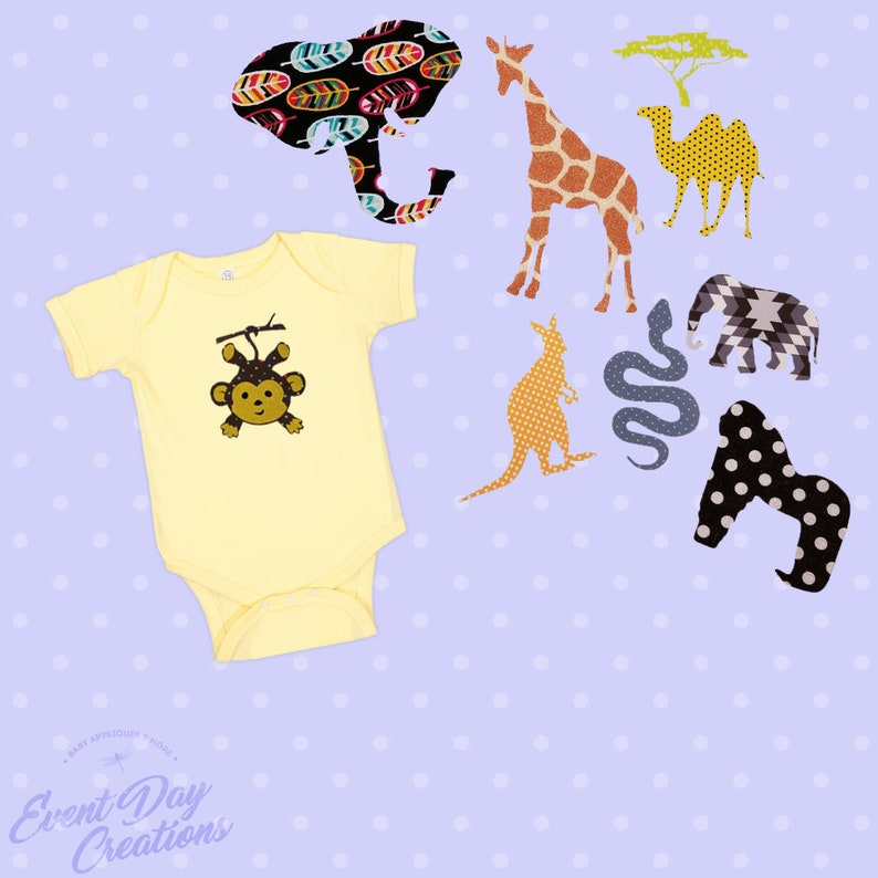 Jungle Safari theme baby shower iron on appliques for DIY baby shower activitygame Customize your order via message!