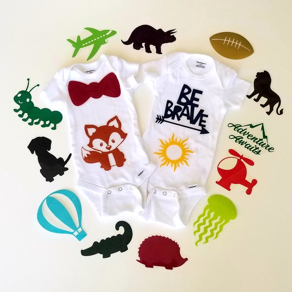 Assorted baby boy iron on applique decals for DIY baby shower activity/game. Customize your order easily by messaging me!!