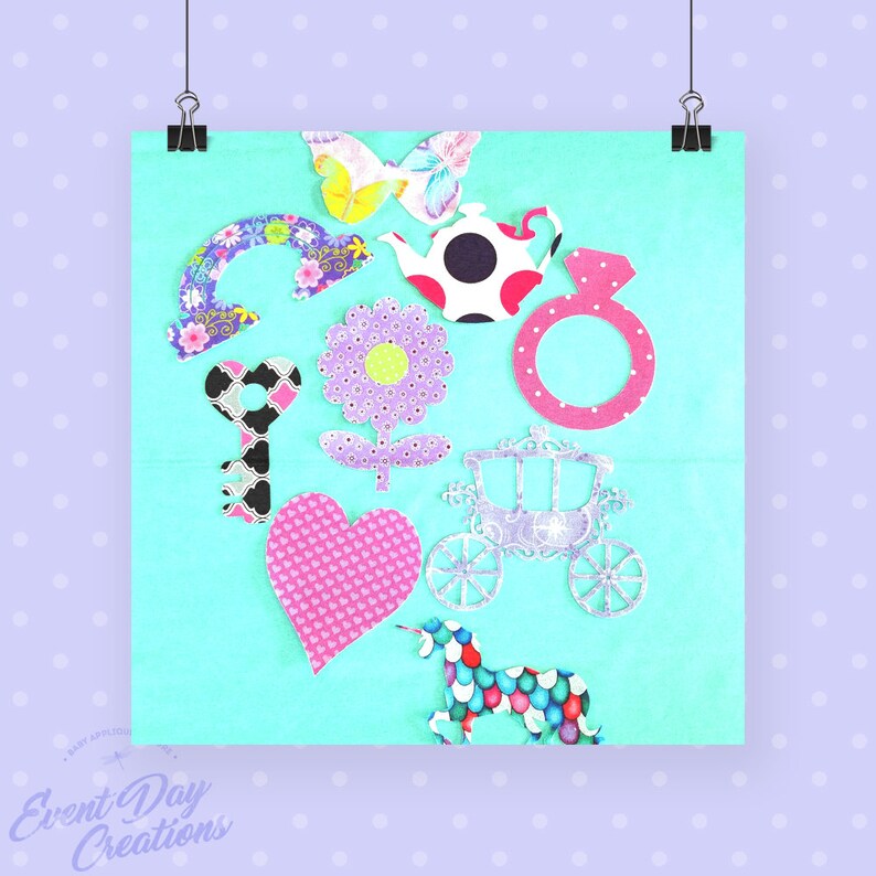 Girly Princess Baby Shower Iron on Appliques for DIY Baby Etsy