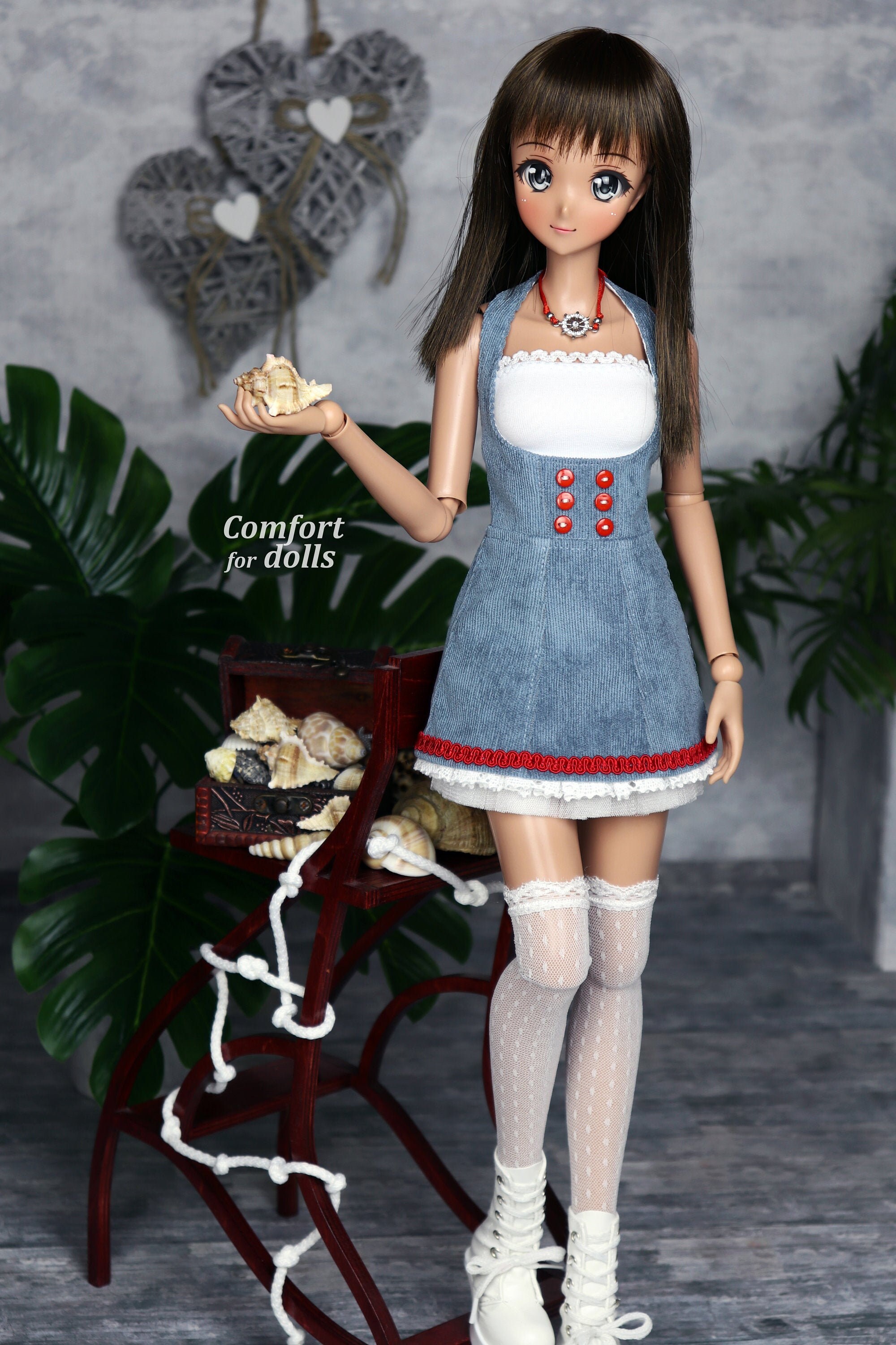 Smart Doll clothes. Marine style . Doll dress top Etsy