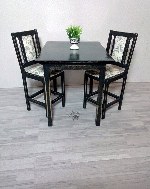 Shabby Chic Dining Set Table And 2 Chairs For Monster High Ever After Not Barbie Too Small Playscale Furniture
