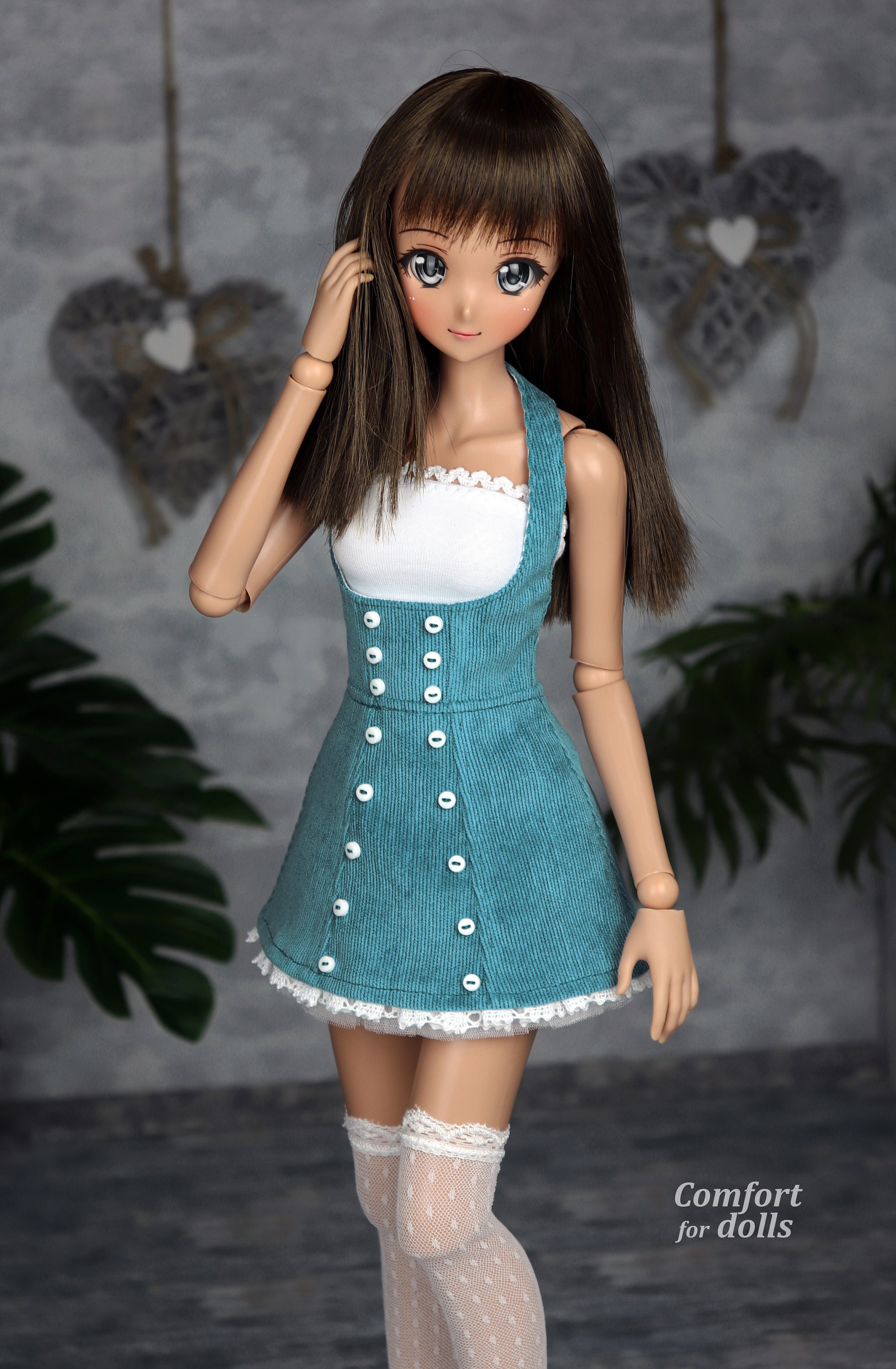 Smart Doll clothes. Turquoise white. Doll dress top Etsy