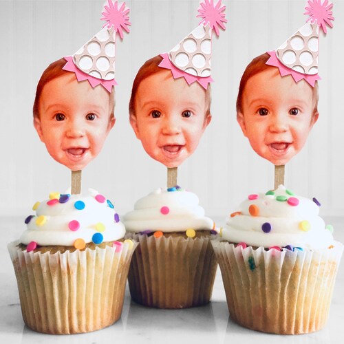 Face Cake Topper Personalized Cupcake Topper Face Party Etsy