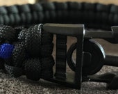550 Paracord Cobra Weave Bracelet with Covert Handcuff Key Buckle