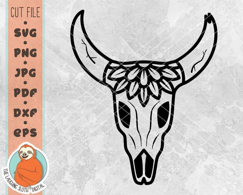 Download Floral Cow Skull SVG Boho Gift Idea SVG File Bull Skull | Etsy