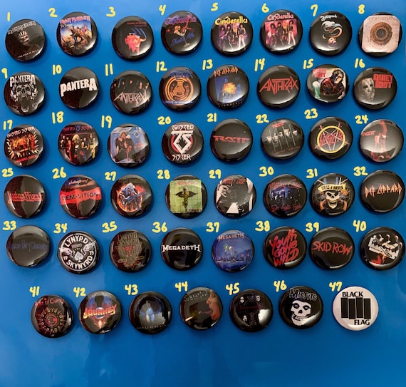 80s Heavy Metal Music Pins, Buttons, Badges, Alternative, Punk, Custom  Buttons, Band Button, Pop Culture, Vintage now With Metal Backings 