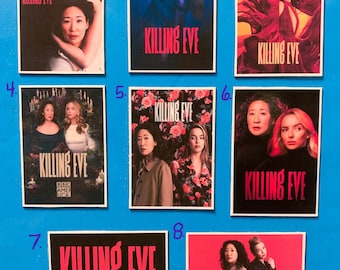 Killing Eve Magnets, Stickers, 2x3” Magnets, Villanelle, Eve Polastri, Sandra Oh, Jodie Comer, Villaneve, Tv show stickers