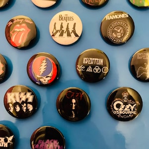 70s, 80's, 90's Rock band pins, custom badges, Alternative, Punk, Classic Rock, Music Pinbacks, Band buttons, vintage, metal backings image 5