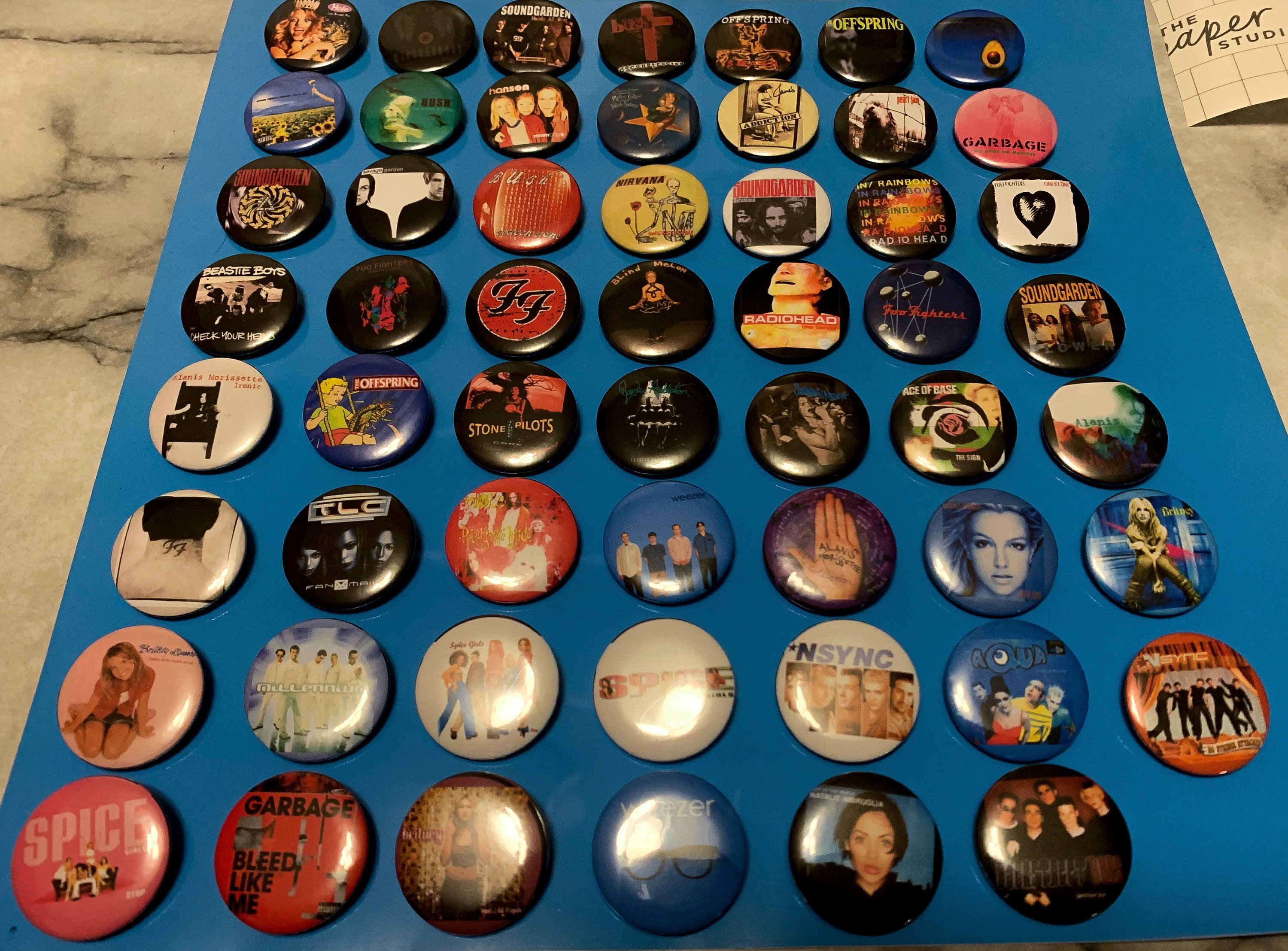 70s, 80's, 90's Rock Band Pins, Custom Badges, Alternative, Punk