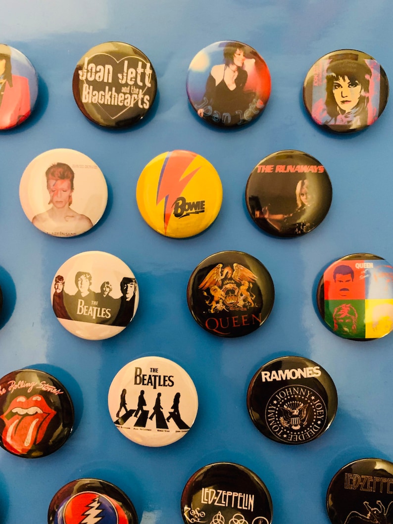 70s, 80's, 90's Rock band pins, custom badges, Alternative, Punk, Classic Rock, Music Pinbacks, Band buttons, vintage, metal backings image 3