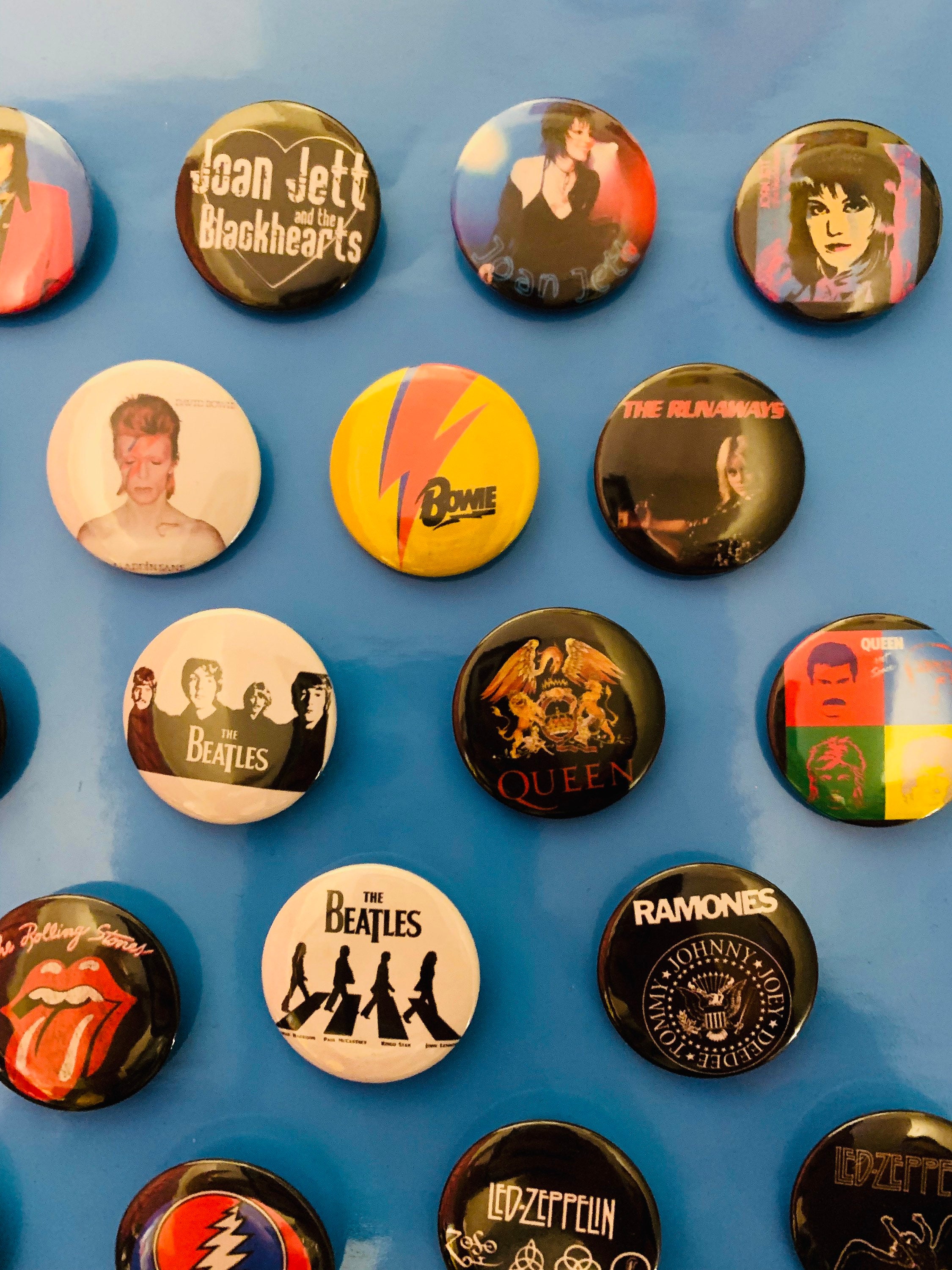 70's 80's Classic Rock Band Hard Rock Music Buttons Pins, 1 Pinbacks, Lot  of 20